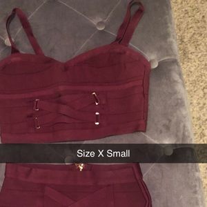 Bebe bandage 2 piece skirt set